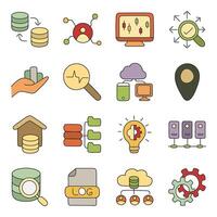 Pack of Data Analytics and Startup Flat Icon vector