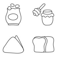 Set of Food and Diet Linear Icons vector