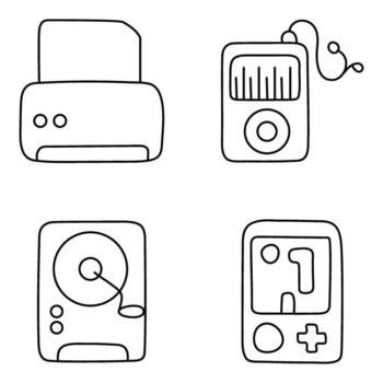 Set of Network and Technology Linear Icons vector
