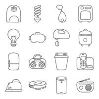 Pack of Electronics Devices linear icon vector