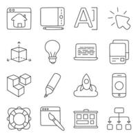Set of Ai Tools Linear Icons vector