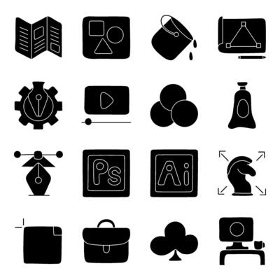 Set of Ps Tools Solid Icons