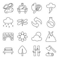 Set of Ecology Linear Icons vector