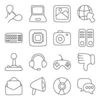 Set of Devices Linear Icons vector