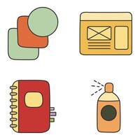 Set of Graphic and Web Design Flat Icons vector