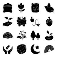 Set of Botany Linear Icons vector