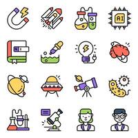 Set of Science Flat Icons vector