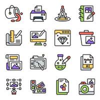 Set of Designing Flat Icons vector