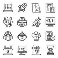 Set of Science and Technology Linear Icons vector
