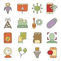 Set of Techno Flat Icons vector