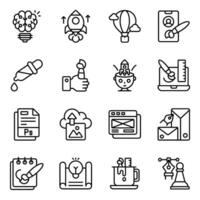 Set of Creativity linear Icons vector