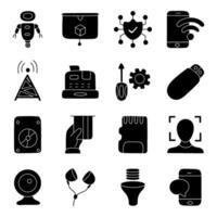Set of Techno Solid Icons vector