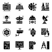 Set of Technology Solid Icons vector