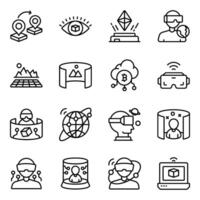 Set of Vr Linear Icons vector