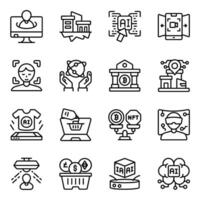 Set of Ar Linear Icons vector