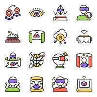 Set of Vr Flat Icons vector