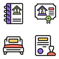 Set of Property and Buildings Flat Icons vector