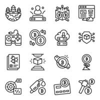 Set of Virtual Reality Linear Icons vector