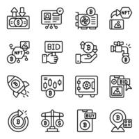 Set of Augmented Reality Linear Icons vector
