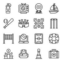 Set of Sports Instruments Linear Icons vector