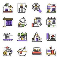 Set of Property Flat Icons vector