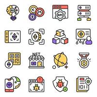 Set of Bitcoin Flat Icons vector