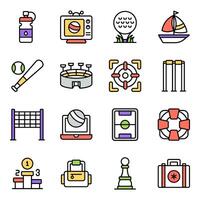Set of Sports Instruments Flat Icons vector
