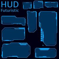 HUD futuristic display screen frames and info boxes, ui interface of sci fi game interface. Digital technology head up display interface hologram control panel and user menu window. vector