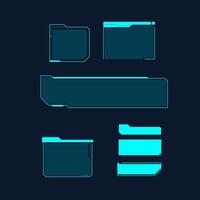Hud frames futuristic text box border frame scifi digital screen panel set vector