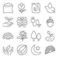 Set of Botany Linear Icons vector