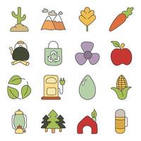 Set of Nature Linear Icons vector