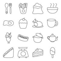 Set of Edible Linear Icons vector