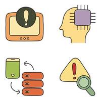 Pack of Big Data Flat Icon vector