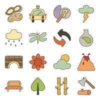 Set of Ecology Linear Icons vector