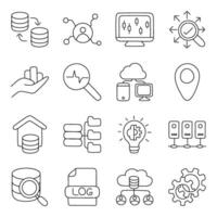 Pack of Data Analytics and Startup linear Icon vector