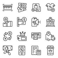 Pack of Shopping and Payment linear icon vector