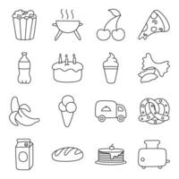 Set of Meal Linear Icons vector