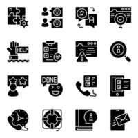 Pack of Customer Services And Feedback solid icon vector