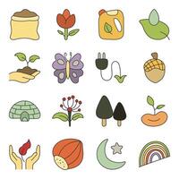 Set of Botany Linear Icons vector