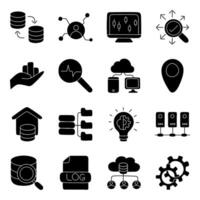 Pack of Data Analytics and Startup solid Icon vector