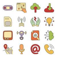 Set of Technology Devices Flat Icons vector
