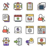 Set of Ui and Ux Flat Icons vector