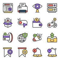 Set of User Experience Flat Icons vector