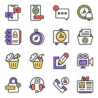 Set of Interface Flat Icons vector