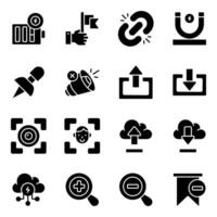 Set of Ux Solid Icons vector