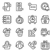 Set of Interface Linear Icons vector