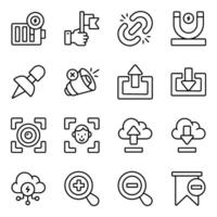 Set of Ux Linear Icons vector