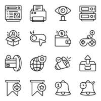 Set of User Experience Linear Icons vector