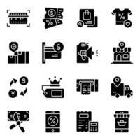 Pack of Shopping and Payment solid icon vector