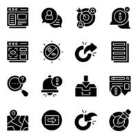 Set of User Interface Solid Icons vector